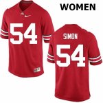 Women's Ohio State Buckeyes #54 John Simon Red Nike NCAA College Football Jersey February ABE2344OV